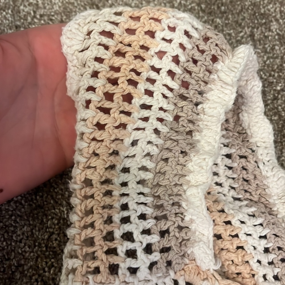 Free People Crochet Spun Sugar Top Ribbed Knit Hug Tank - Picture 7 of 8